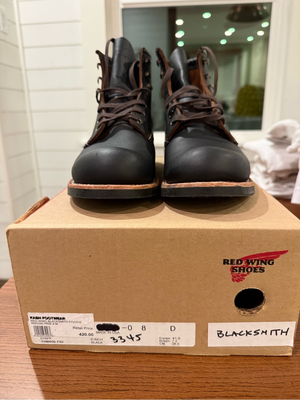 Men’s Red Wing Shoes Black Blacksmith 6 in Lace-Up Work Boots